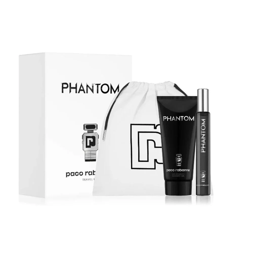 Paco Rabanne Phantom Travel Kit-Bag,Shower Gel 75ml&Spray 10ml-3pc-BOXED-NEW
